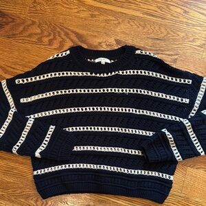 Z Supply Black and White Crew Neck Sweater